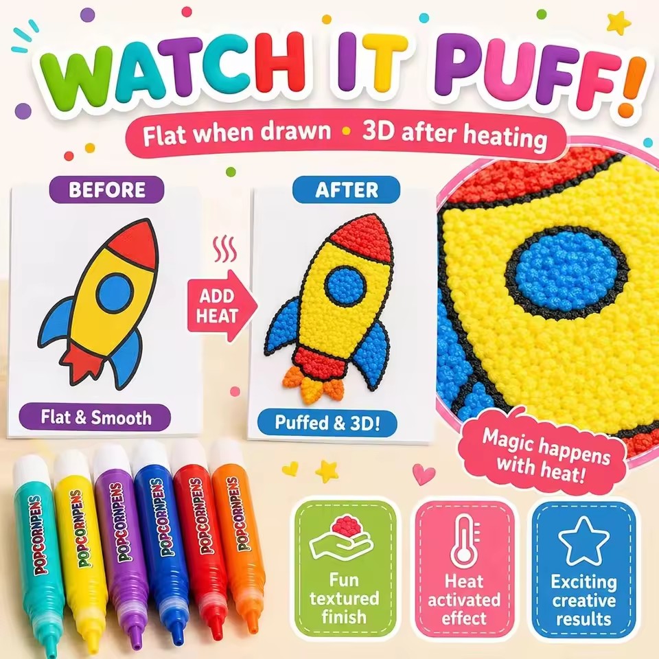 Набор ручек Puffy Popcorn, гла – обзор и цена Art Craft Easy